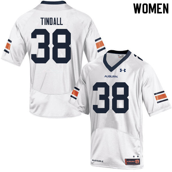 Women #38 Barrett Tindall Auburn Tigers College Football Jerseys Sale-White